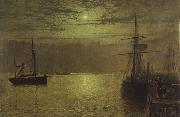 Atkinson Grimshaw Lights in the Harbour china oil painting reproduction